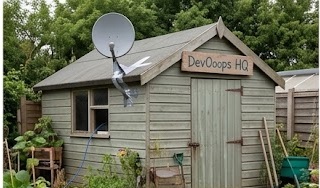 The shed that houses the typewriter cluster used for Project Infinite Monkey